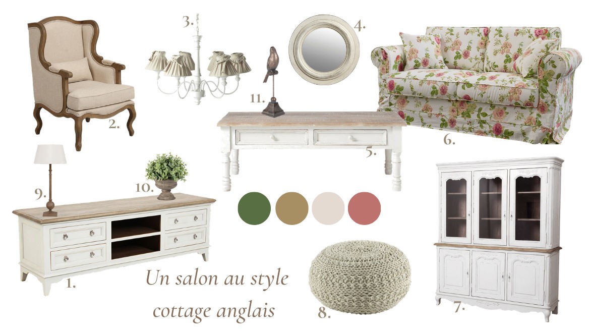 Un salon au style cottage anglais 